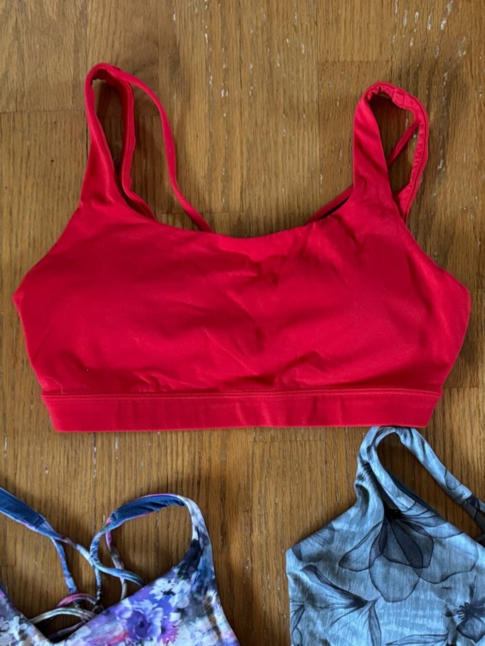 Athleta Red Scoop-Neck Sports Bra